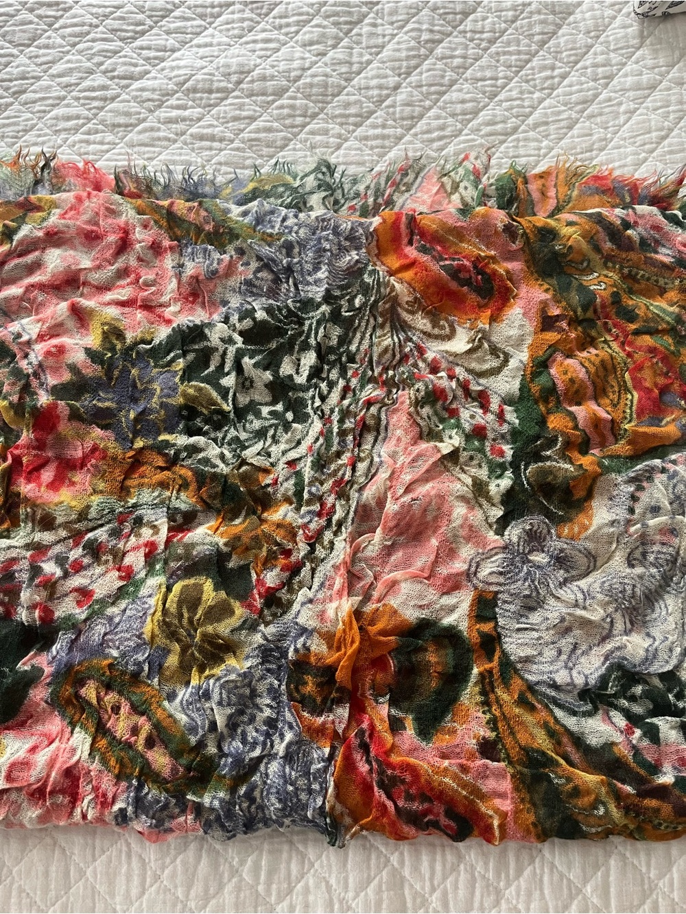 Multicolor Lightweight Crinkled Fashion Scarf - Women Accessories - Picture 3 of 3